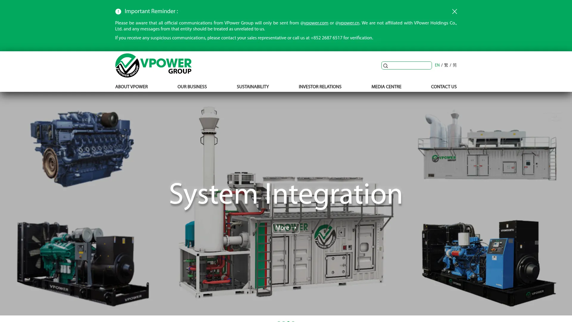Vpower Casino desktop interface